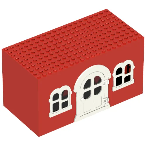 Fabuland, Building, House Block with White Door and White Windows