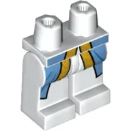 Hips and White Legs with Gold and Medium Blue Coat Print