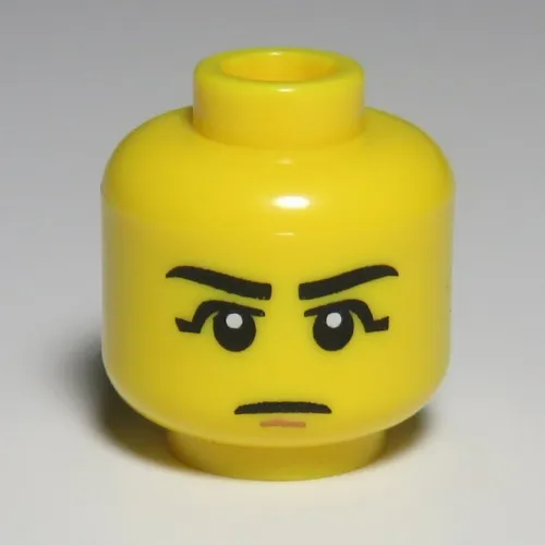 Minifig Head Egyptian Warrior, Eyebrows, Black Eye Shadow, Chin Dimple Print [Hollow Stud]