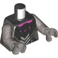 Torso Armor, Black and Silver Panels, Dark Pink Chest print, Flat Silver Arms and Hands