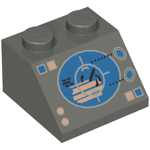 Slope 45° 2 x 2 with Blue/Copper Radar Display Print