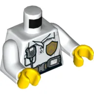 Torso Shirt, Badge, Radio, Utility Belt with Screen Print, White Arms, Yellow Hands