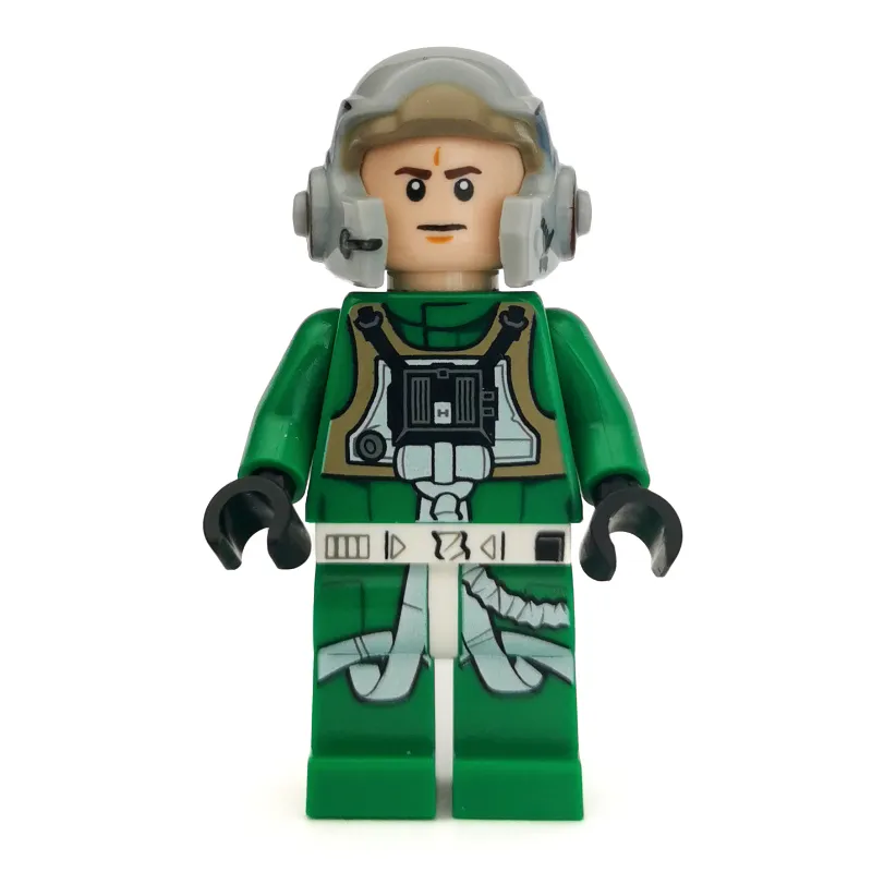 Rebel Pilot A-wing, Green Uniform, White Pupils