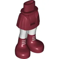 Minidoll Hips and Short Skirt with White Legs and Dark Red Shoes Print