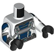 Torso, Silver/Dark Blue Armor, Black Utility Belt print, White Arms, Black Hands