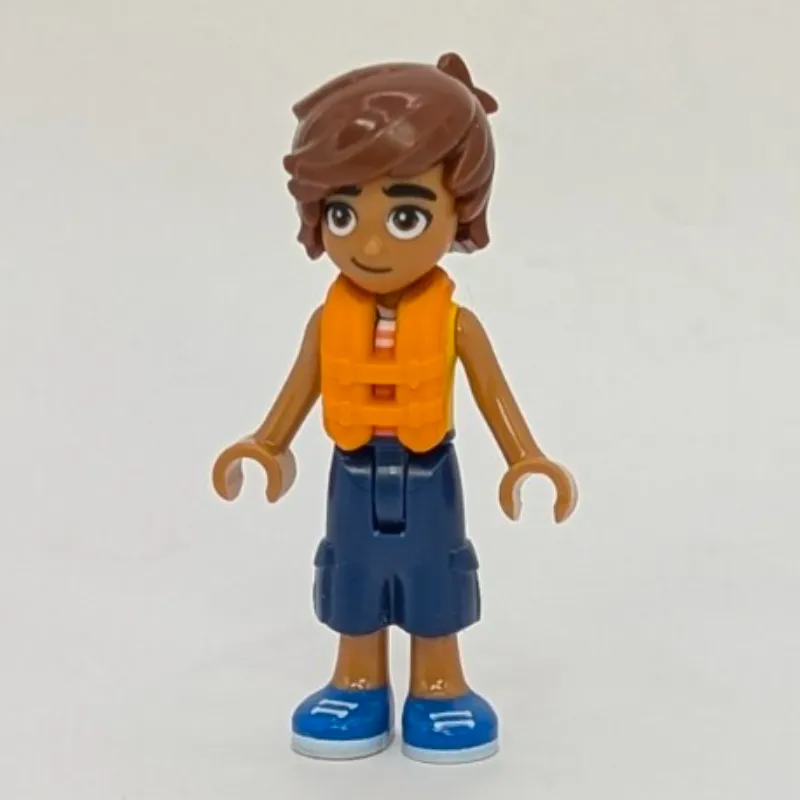 Leo, Bright Light Orange Vest, Dark Blue Pants, Life Vest