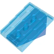 Duplo Roofpie﻿ce Slope 30 4 x 4 Shingle﻿d with a Medium Blue Base﻿﻿