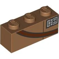 Brick 1 x 3 with Chest, Reddish Brown Strap, Silver Decoration Print