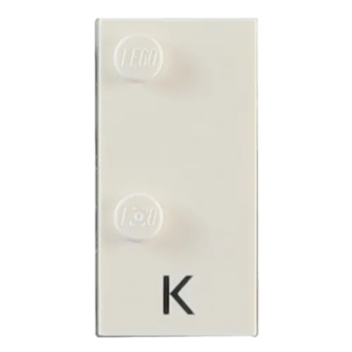 Braille Brick 2 x 4 with 2 Studs ⠅ and 'K' Print