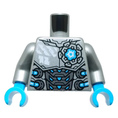 Torso, Silver Armor, Medium Azure Detailing, Symbol print, Flat Silver Arms, Medium Azure Hands