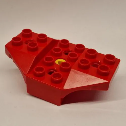 Duplo Toolo Wing 4 x 2 Center Brick, with Two Raised 2 x 2 Wings with Cut Corners