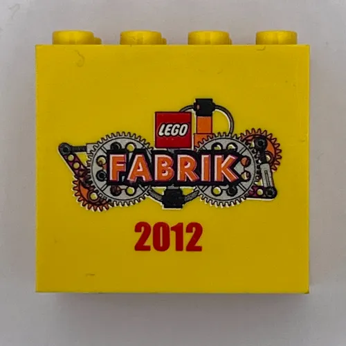 Brick 2 x 4 x 3 with 'LEGO FABRIK 2012' Print