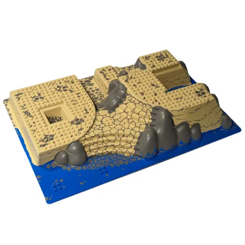 Baseplate Raised 32 x 48 x 6 with Front and Back Steps and Rocks, Water, and Sand Print