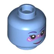 Minifig Head Lys Solay, Dark Purple Eyebrows, Lavender Marking, Closed Mouth Smile / Open Mouth Smile print