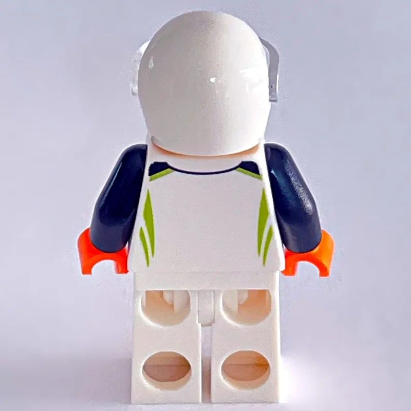 Race Driver, White Racing Suit and Helmet with Visor