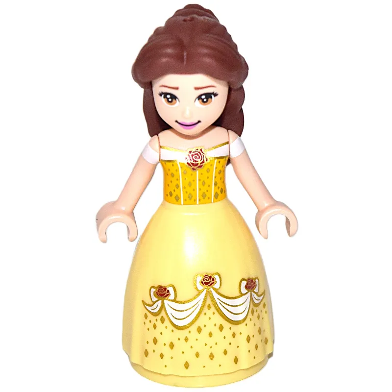 Belle, Bright Light Orange and Bright Light Yellow Full Dress with Roses, Closed Mouth