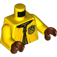 Torso, Robe, with Laces and Hufflepuff Crest Print, Yellow Arms, Reddish Brown Hands