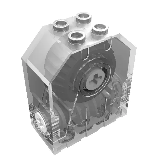 Gearbox 4 x 2 x 4 [Worm / 24 Tooth] Dark Gray Centre