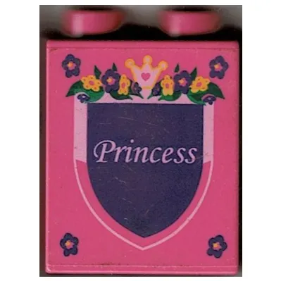 Duplo Brick 1 x 2 x 2 with 'Princess' / 'LEGOLAND California 2009' Print