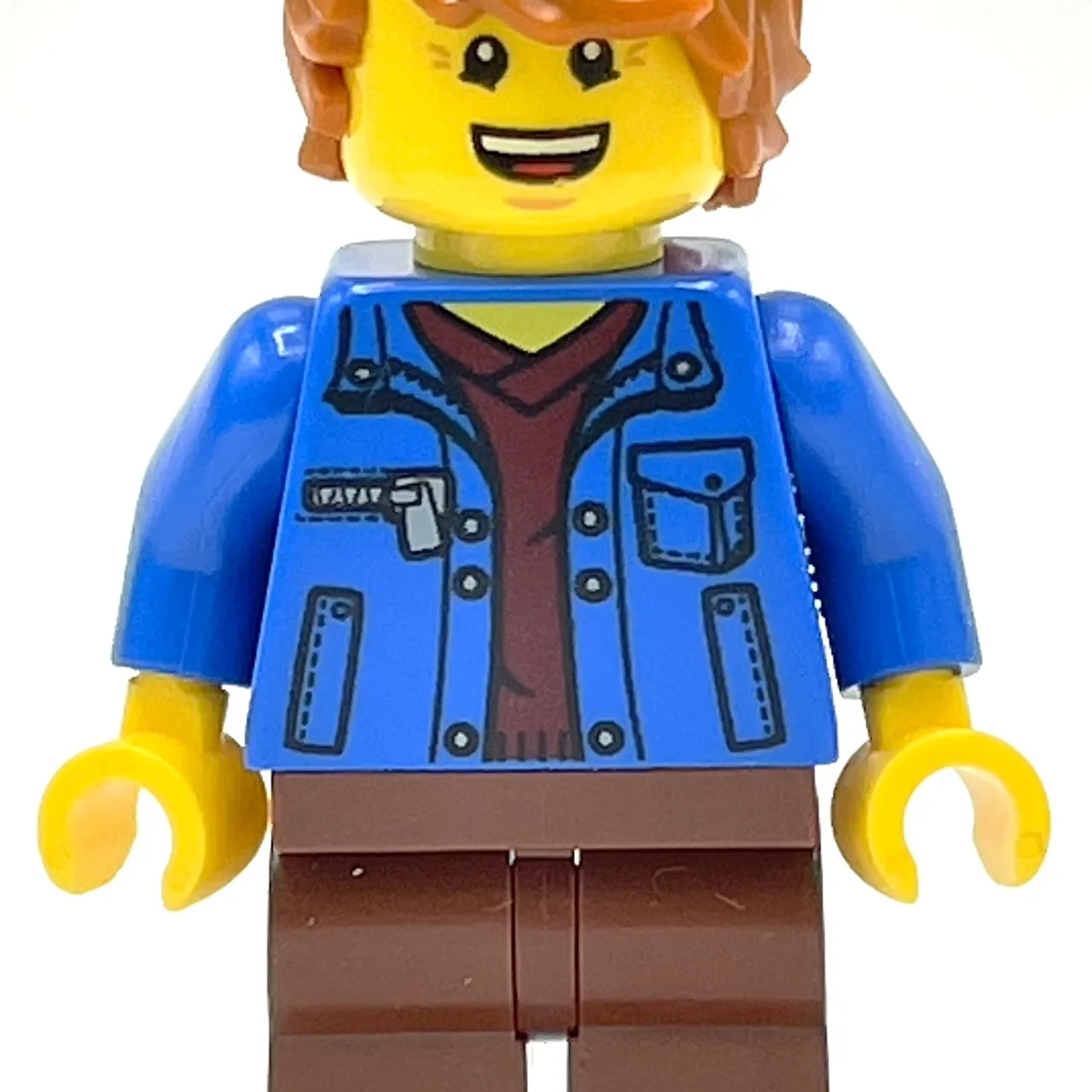 Blue Torso, Reddish Brown Legs, Dark Orange Hair