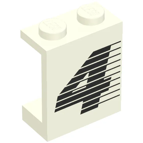 Panel 1 x 2 x 2 with Number 4 Print [8840]