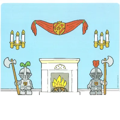 Backdrop for Sets 3615-2 / 9131-1, Room Interior / Castle Gate