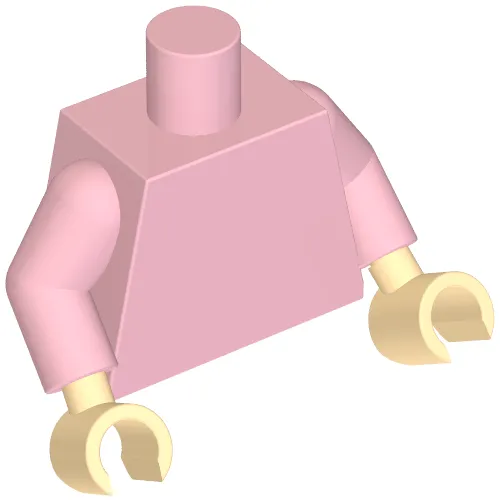 Torso, Dark Blue/Dark Pink Plaid Shirt, Ruffles print with Bright Pink Arms, Light Nougat Hands (Barb)