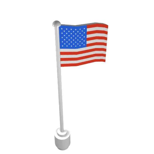 Flag on Flagpole Type 2 with United States Print