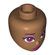 Minidoll Head, Thin Black Eyebrows, Dark Pink Eyeshadow, Magenta Eyes, Lips