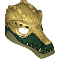 Mask Crocodile with Gold Teeth and Black Diamonds Print
