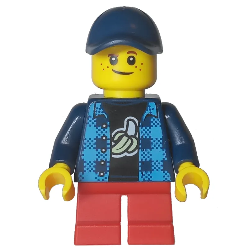 Kid - Dark Blue Torso, Red Legs, Dark Blue Cap