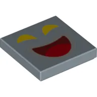 Tile 2 x 2 with Yellow Eyes, Open Red Mouth, Laughing Print
