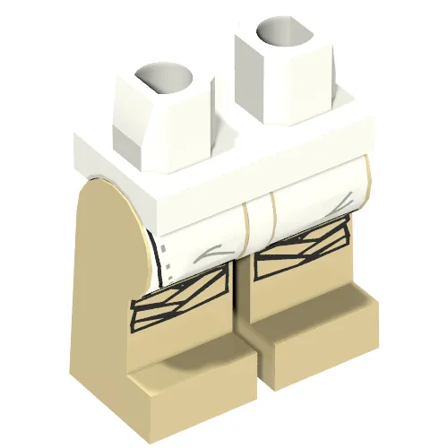 Hips and Tan Legs with White Leggings, Puttees Print