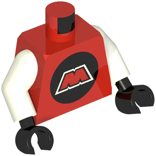 Torso MTron Logo Print, White Arms, Black Hands