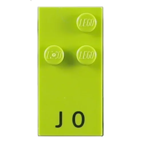 Braille Brick 2 x 4 with 3 Studs ⠚ and 'J 0' Print