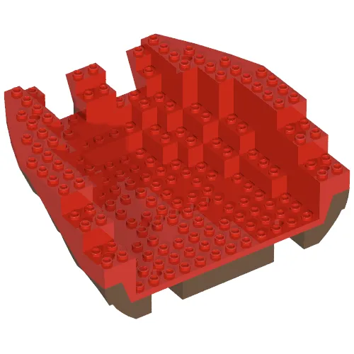 Boat Hull Section, Large Stern 14 x 16 x 5 1/3 with Red Top [Complete Assembly]