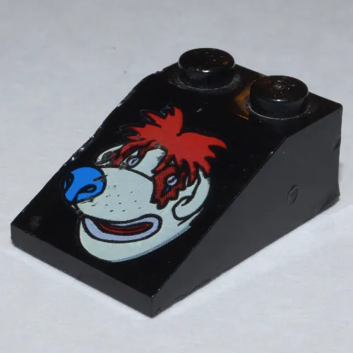 Slope 33° 3 x 2 Smooth with McDonald's Red-Hair, Blue-Nose Bear Face Print