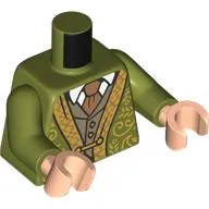 Torso Robe, Gold Trim, Decorations, Dark Tan Vest, Dark Orange Tie print, Olive Green Arms, Medium Nougat Hands