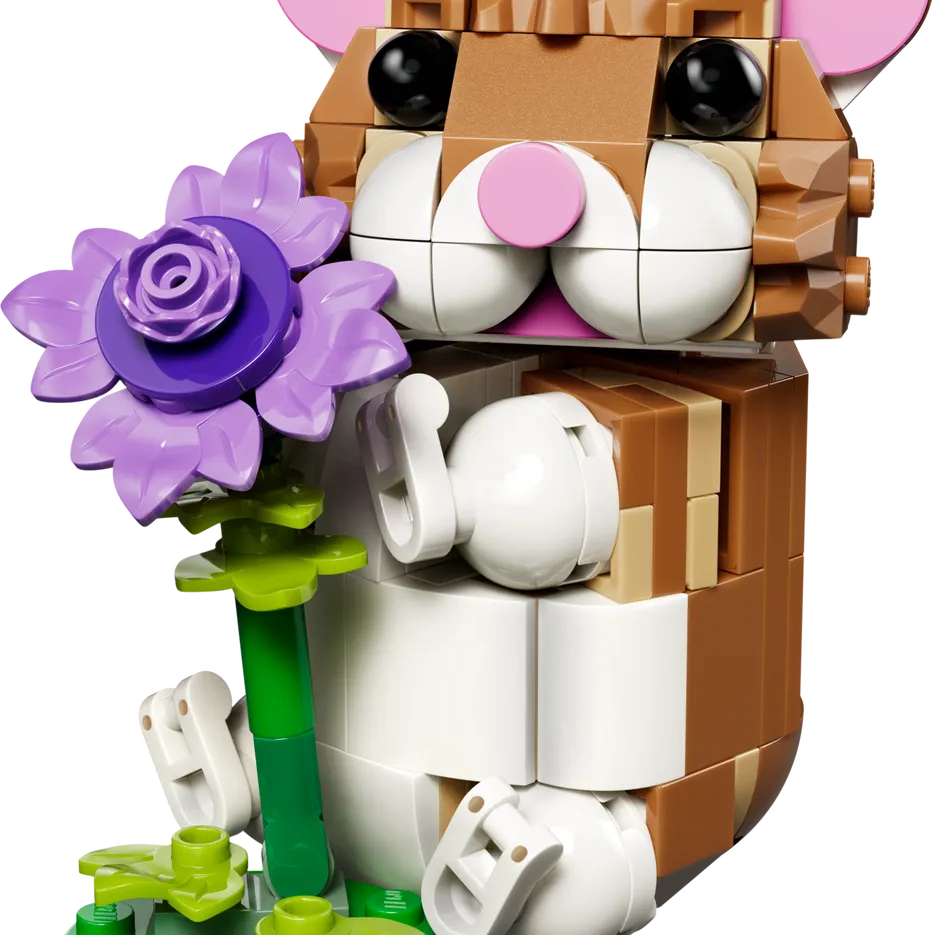 Cute Hamster with a Flower