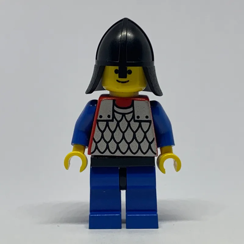 Knight (Scale Mail on Red) - Blue Arms, Blue Legs, Black Neck-Protector