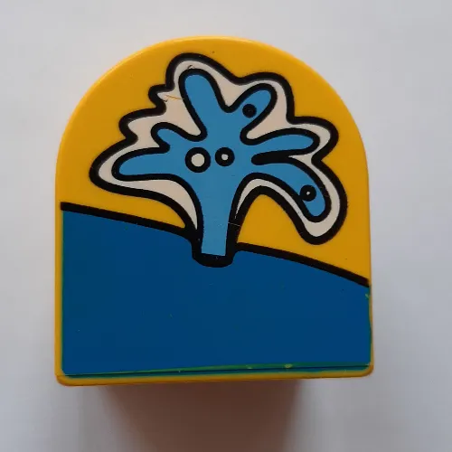 Duplo Brick 2 x 2 x 2 Curved Top with Water Spout Print