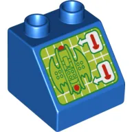 Duplo Brick 2 x 2 Slope 45° with Screen with Batwing and Shooting Controls Print