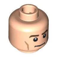 Minifig Head Philip Swift, Dual Sided, Thick Brown Eyebrows and Cheek Lines, Determined / Angry Print [Blocked Open Stud]