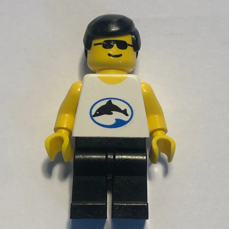 Man - White Torso with Dolphin, Black Legs, Sunglasses