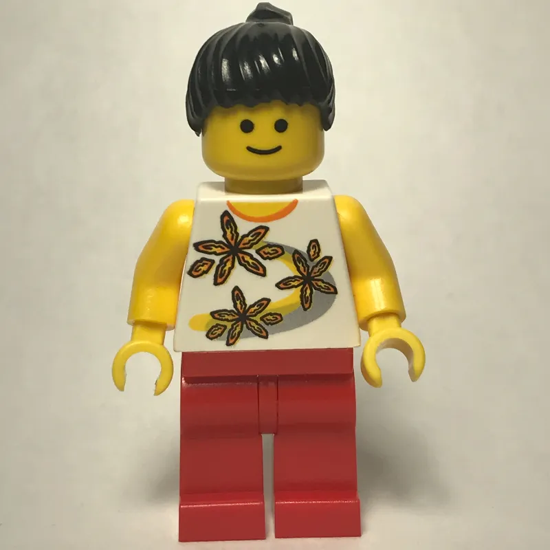 White Torso, Red Legs, Black Hair