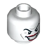 Minifig Head Joker, Eyebrows, Red Lips, Wide Smile Showing Teeth