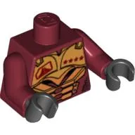Torso Armor, Gold with Four Stars and Composite Armor Print, Dark Red Arms, Black Hands