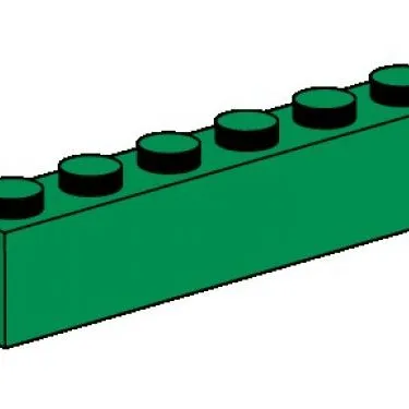 1 x 6 Dark Green Bricks