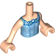 Minidoll Torso Girl, Medium Azure Dress, Dark Blue Trim, White Decorations/Stars