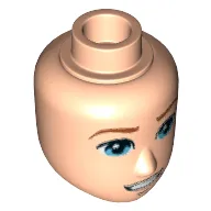 Minidoll Head Male with Blue Eyes, Open Mouth Smile with Teeth Print